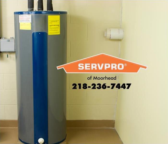 Text: A water heater is shown. 
